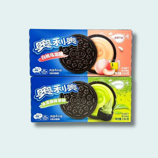 Peach Oolong Tea and Matcha Green Tea Ice Cream Flavored Oreos